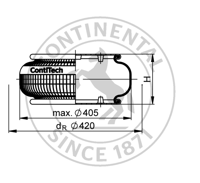 FS 530-14 CI G1/4 | Continental ContiTech Single Convolution Air Actuator