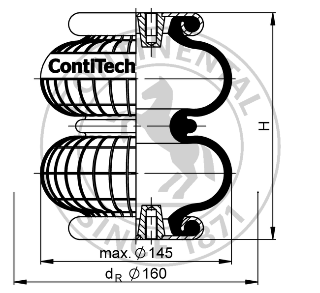 FD 40-10 CI | Continental ContiTech Double Convolution Air Actuator