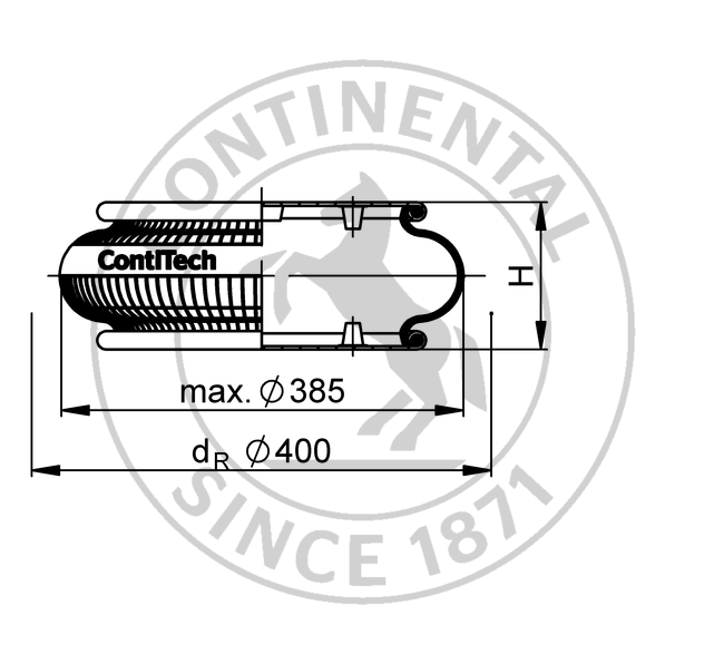 FS 530-11 CI G1/4 | Continental ContiTech Single Convolution Air Actuator