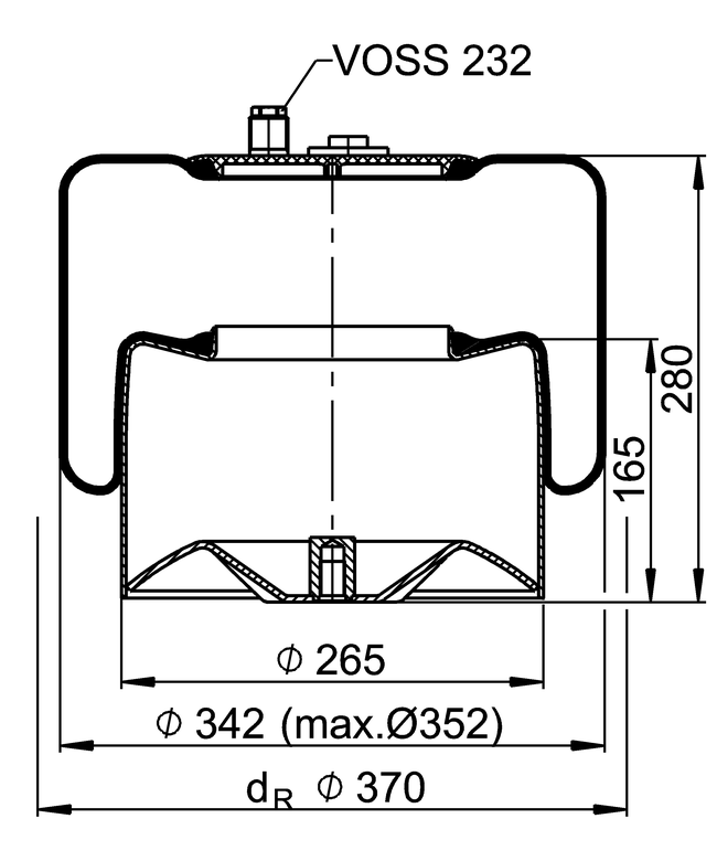 4183 N P28 | ContiTech Air Spring for Mercedes-Benz Truck Actros MP2
