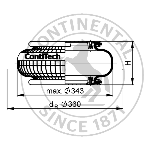 FS 330-14 CI G1/4 | Continental ContiTech Single Convolution Air Actuator