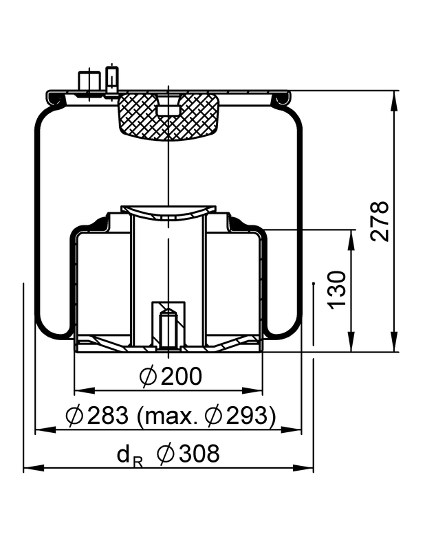 4884 N1 P06 | ContiTech Air Spring for Dongfeng Kingrun Truck