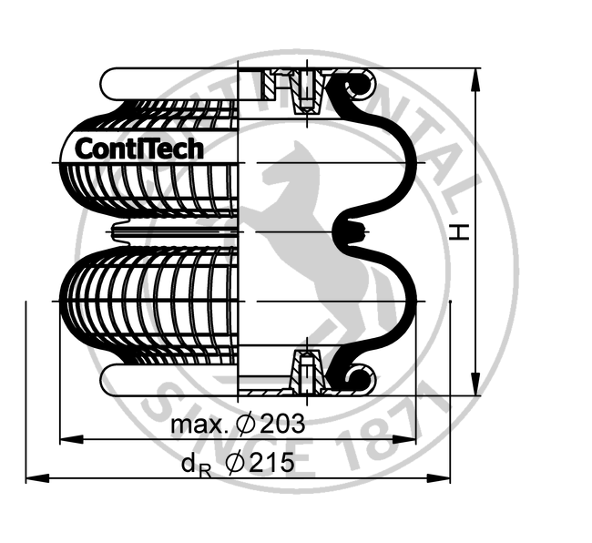 FD 110-15 CI | Continental ContiTech Double Convolution Air Actuator