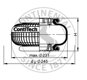 FS 120-10 CI G1/4 | Continental ContiTech Single Convolution Air Actuator