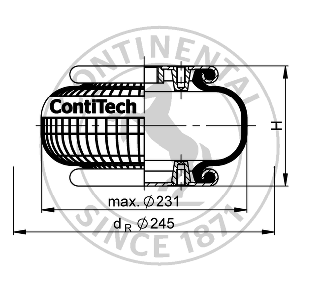 FS 120-10 CI G1/4 | Continental ContiTech Single Convolution Air Actuator