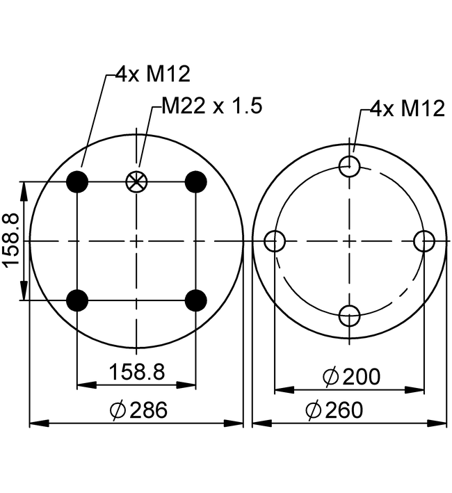 4028 N P05 | ContiTech Luftfjeder til Meritor aksel