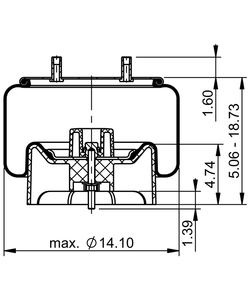 11 10.5A-16 P 523 | ContiTech Air Spring for Hendrickson Axle