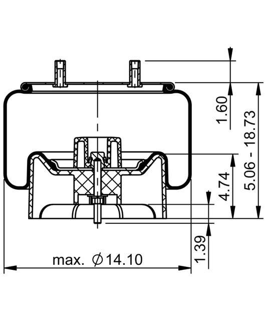 11 10.5A-16 P 523 | ContiTech Air Spring for Hendrickson Axle