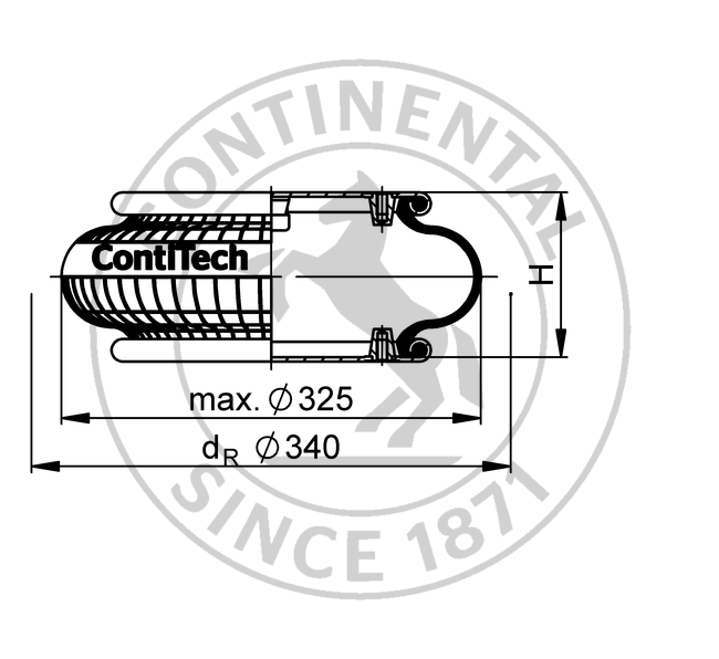 FS 330-11 CI G1/4 | Continental ContiTech Single Convolution Air Actuator