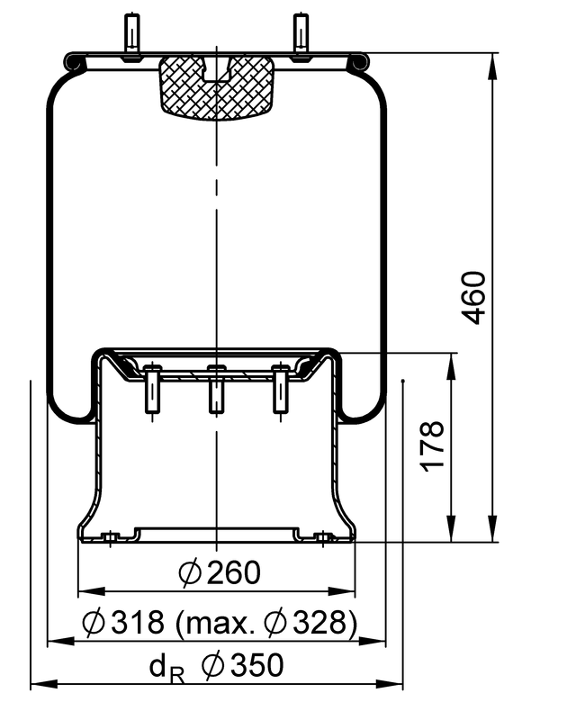 4028 N P05 | ContiTech Luftfjeder til Meritor aksel