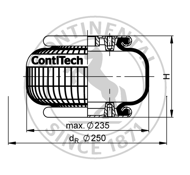 FS 120-12 CI G3/4 | Continental ContiTech Single Convolution Air Actuator