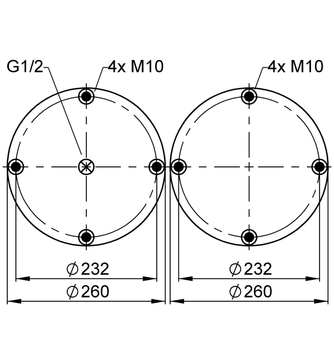 FD 412-18 1/2 M10 | ContiTech Air Spring for Gigant Axle