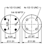 11 10.5-15 A 415, OE No. 57009200 | ContiTech Air Spring for SAF-Holland Axle
