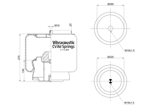 V 1 E 26A-22, OE No. 10817592 | Vibracoustic Aircruise Air Spring for BYD Bus