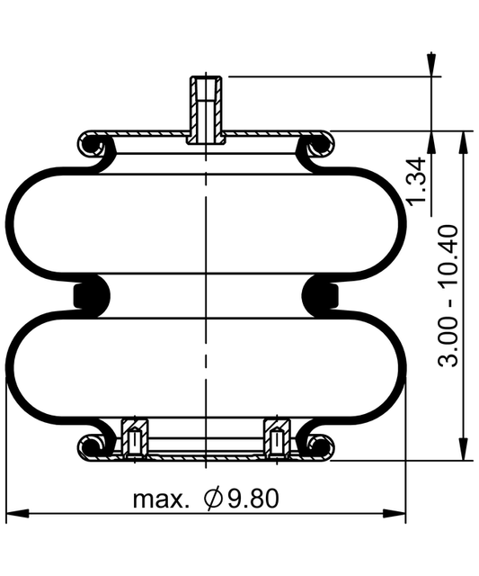 FD 200-19 713 | ContiTech Air Spring for Hendrickson Axle