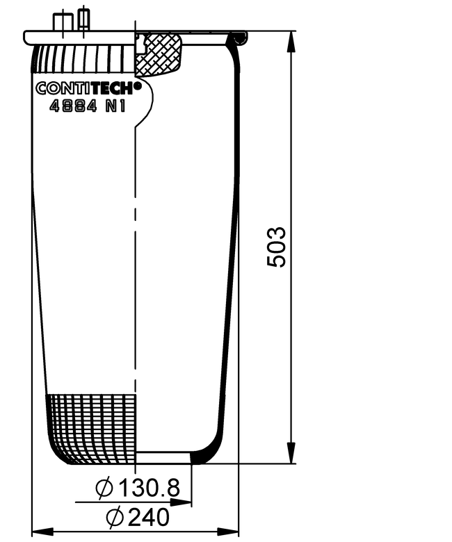 4884 N1 P01, OE No. 881.43601.0152 | ContiTech Air Spring for MAN TGA Truck