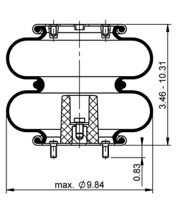 FD 200-19A 730, OE No. DZ97259440204 | ContiTech Air Spring kanggo Shacman Truck