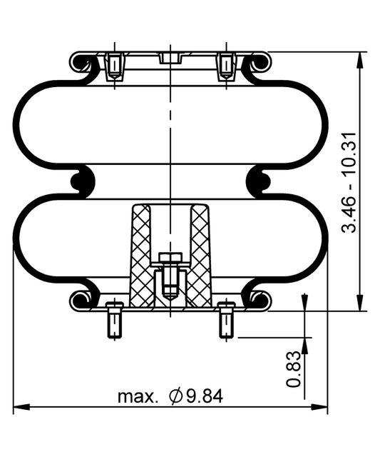 FD 200-19A 730, OE No. DZ97259440204 | ContiTech Air Spring for Shacman Truck