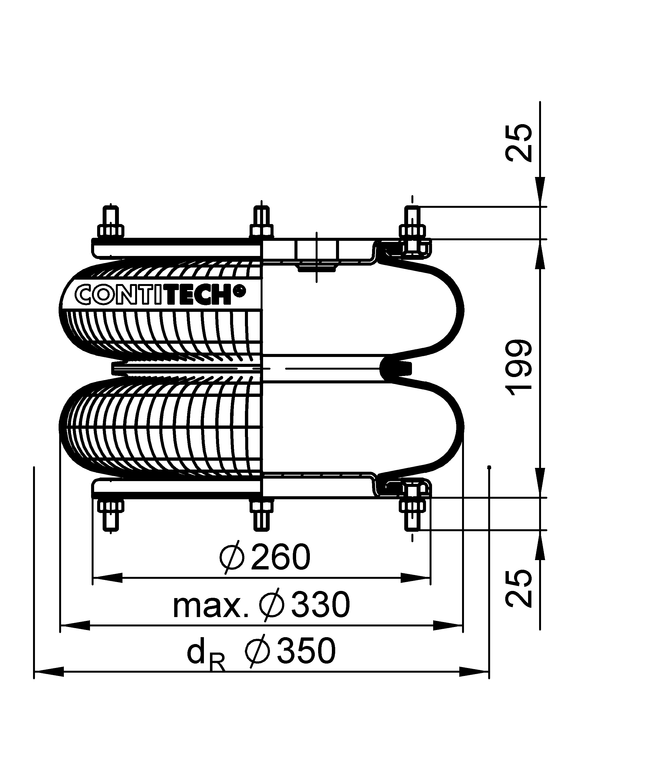 FD 412-18 P01 | ContiTech Air Spring for Fruehauf Trailer
