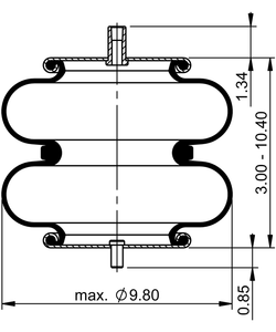 FD 200-19 505 | ContiTech Air Spring for Ridewell Axle