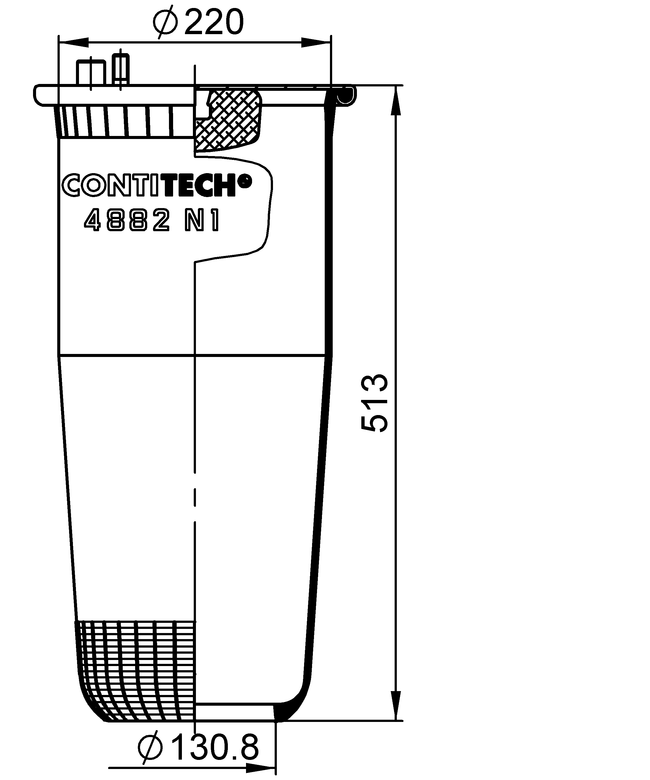4882 N1 P01, OE No. 81.43601.0151 | ContiTech Air Spring for MAN TGA Truck