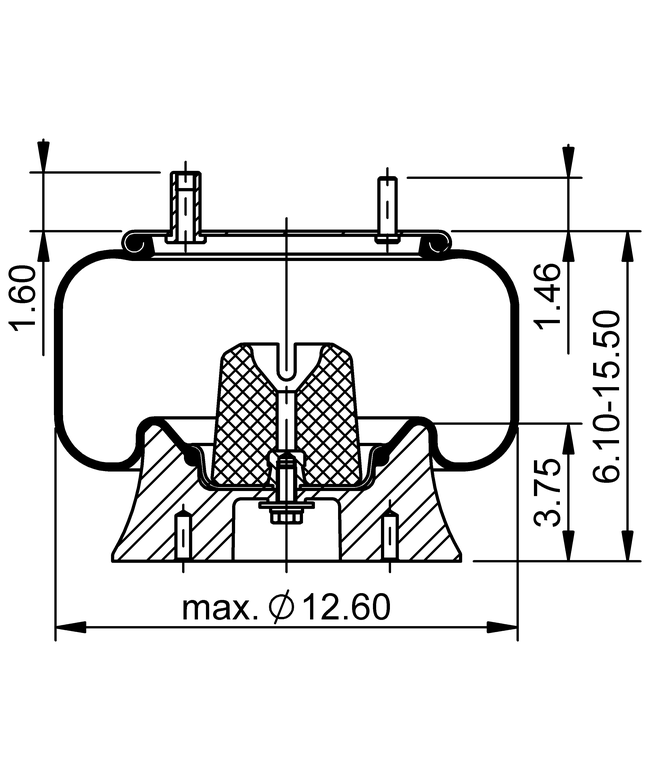 9 10-12 A 1284 | ContiTech Air Spring for John Deere Sprayers