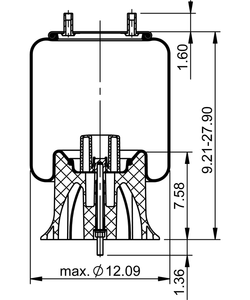 9 9B-22 P 741 | ContiTech Air Spring for Hendrickson Axle