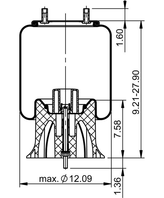 9 9B-22 P 741 | ContiTech Օդային աղբյուր Hendrickson առանցքի համար