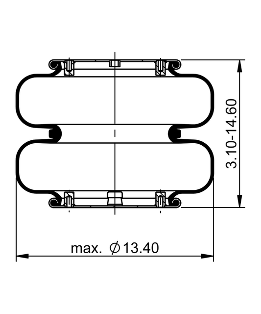 FD 330-30 323 | Continental ContiTech Dvojit&aacute; spir&aacute;lov&aacute; vzduchov&aacute; pružina