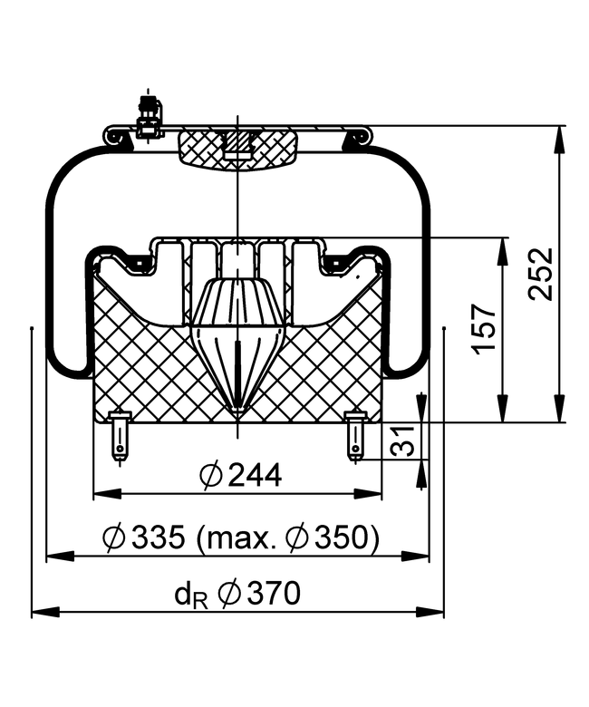 6718 N P01 | ContiTech Air Spring for Scania P,R,T Series Truck
