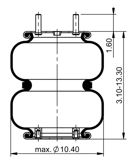 FD 200-25 426 | ContiTech Air Spring for Granning Axle