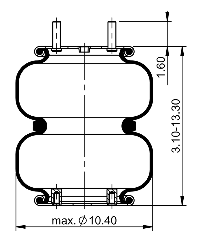 FD 200-25 426 | ContiTech Air Spring for Granning Axle