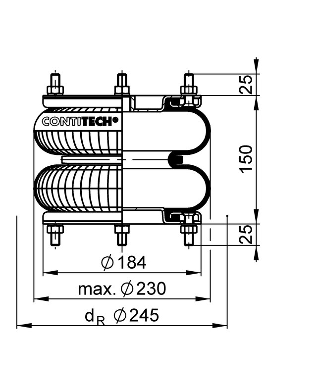 FD 138-18 1/2 M10 | ContiTech Օդային աղբյուր SAMRO կիսակցորդի համար