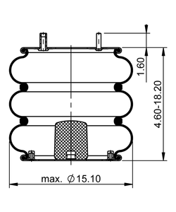 FT 530-32 535 | Continental ContiTech Air Spring for Hendrickson Axle