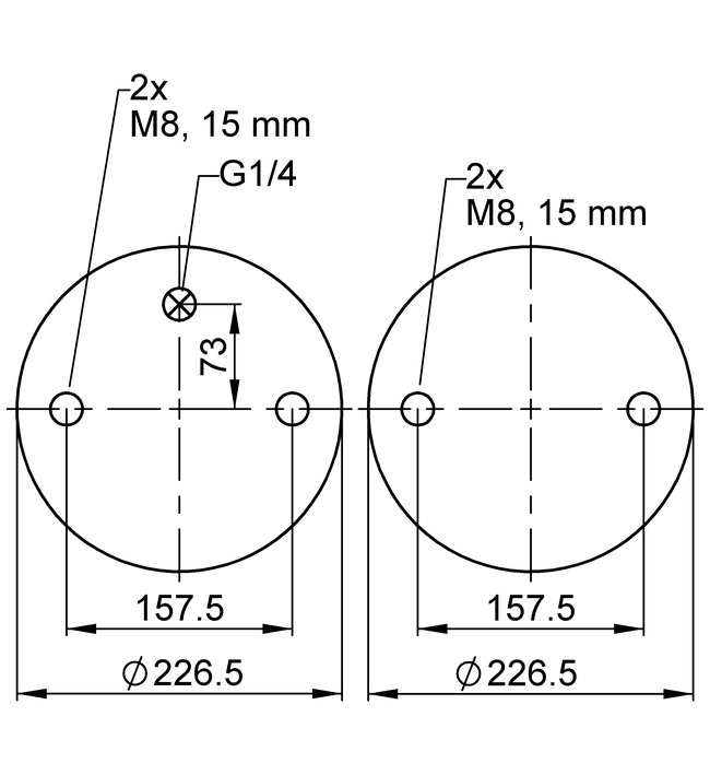 FD 330-30 1/4 M8 | ContiTech Air Spring for Hendrickson Axle