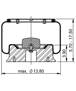 11 10.5-15 A 414, OE No. 57009215 | ContiTech Air Spring for SAF-Holland Axle