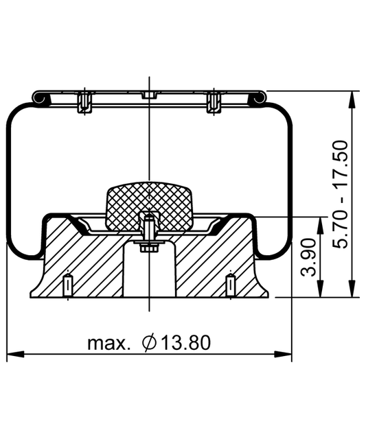 11 10.5-15 A 414, OE No. 57009215 | ContiTech Air Spring for SAF-Holland Axle