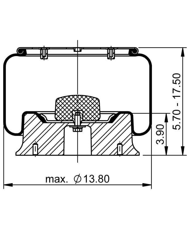 11 10.5-15 A 414, OE No. 57009215 | ContiTech Air Spring for SAF-Holland Axle