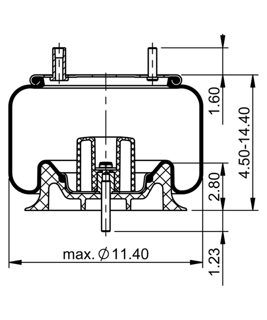 9 9-12 P 479 | ContiTech Air Spring for Ridewell Axle