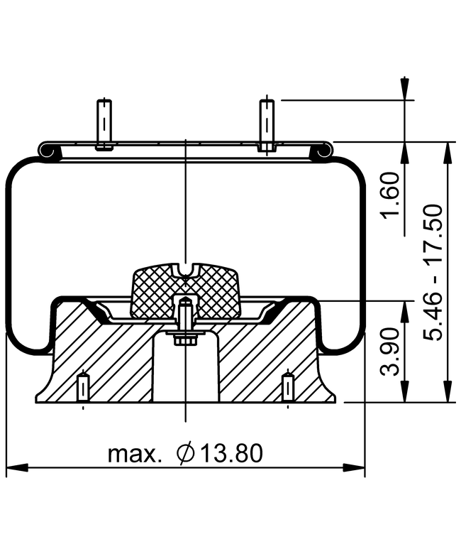 11 10.5-15 A 415, OE No. 57009200 | ContiTech Air Spring for SAF-Holland Axle