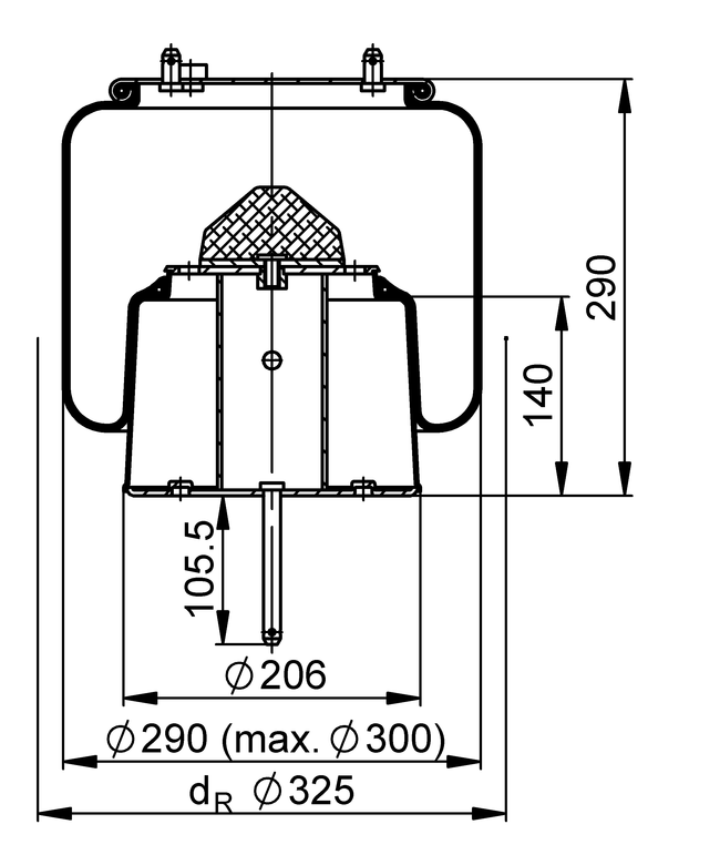 6710 N P02, OE No. 1440305 | ContiTech Air Spring for Scania ADA1300 Bus